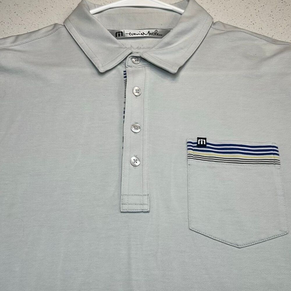 Travis Mathew Performance Light Grey Polo Shirt Mens Large